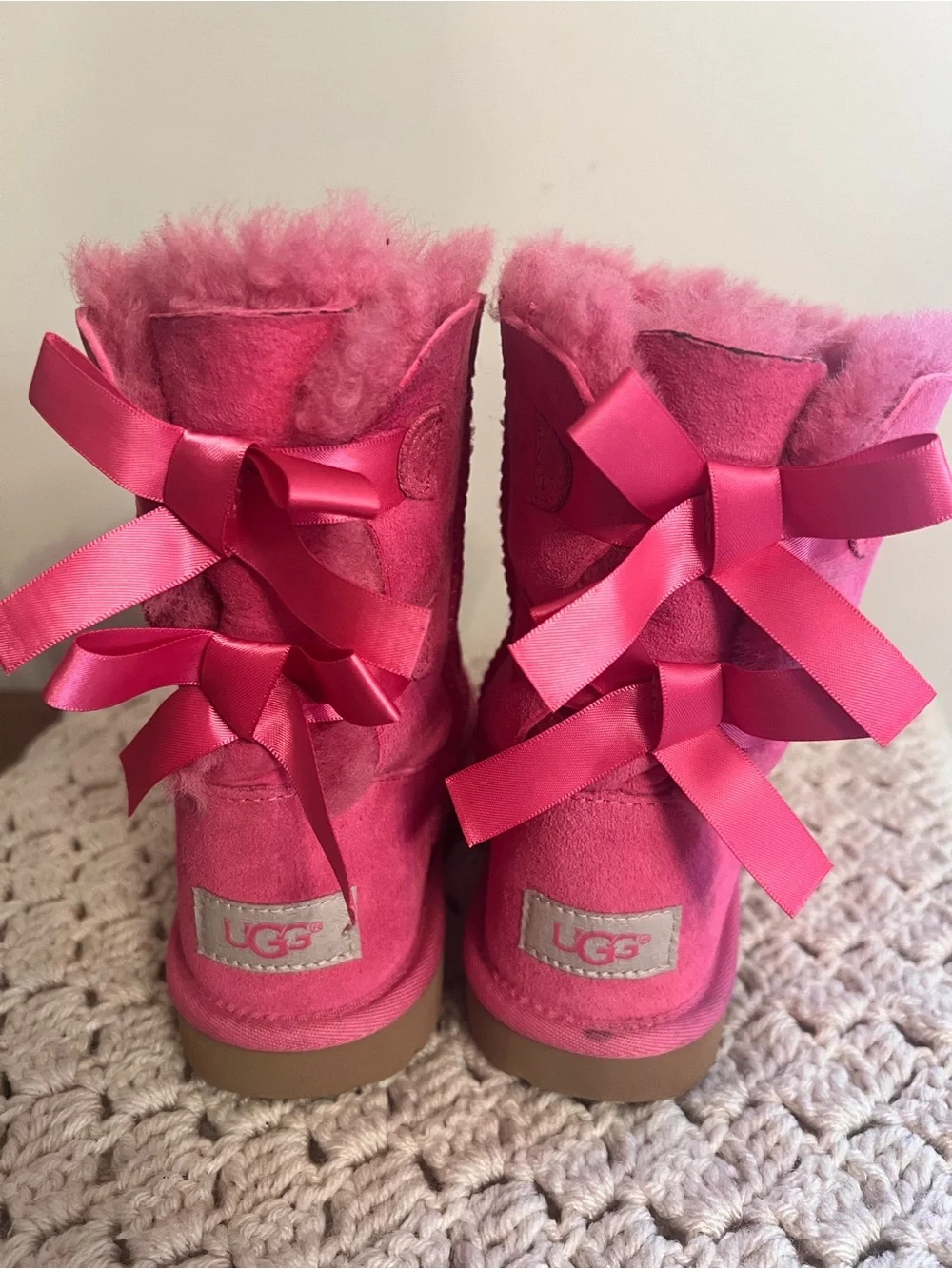 UGG Bright Pink Shearling-Lined Boot Interior